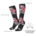thumbnail image 4 of Goofa Largemouth Bass Fish in USA Pattern Adult Stockings, Color-Block Knee High Socks, Comfortable and Breathable, Soft and Stretchable, Sports, and Decoration, 4 of 6