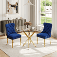 thumbnail image 3 of Round Table Set for 2, 36" Tempered Glass Gold Legs Dining Table with Dining Chairs for Dining Room, Kitchen, Meeting Room, 3 of 8