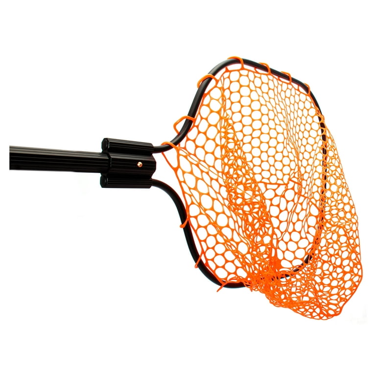 Ozark Trail High Visibility Orange Mesh & Retractable Aluminum Handle Rubber Mesh Fish Landing Net - 1 Each