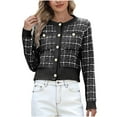 thumbnail image 2 of ClodeEU Women Pearl Button Pocket Knitted Cardigan,Long Sleeve Texture Knit Cardigan Sweaters Black,Womens Plus L, 2 of 7