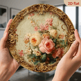 thumbnail image 3 of Vintage Floral Bouquet with Ornate Gold Frame Round Aluminum Sign - Victorian Wall Decor, 1pc, 8" Wall Art Metal Signs For Kitchen, Office, Bedroom, Room, Home, Bathroom Decor, Housewarming Gift, 2D, 3 of 3