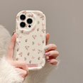 thumbnail image 2 of Small Flowers Butterfly Wavy Frame Soft Phone Case Compatible with iPhone Case (White,iPhone 11 Pro Max), 2 of 5