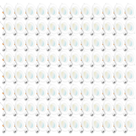 Sunco 96 Pack 5CCT Retrofit LED Recessed Lighting 6 Inch, 2700K/3000K/3500K/4000K/5000K Selectable, Dimmable Can Lights, Smooth Trim, 13W=75W, 965LM, Damp Rated, UL-Certified.