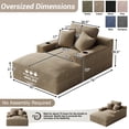thumbnail image 3 of Rophefx 76" Oversized Chair Chaise Lounge Indoor, Corduroy Cloud Sofa Bed with Cup holder,Sleeper Reading Chair Boneless Couch for Living Room, Bedroom,Light Brown, 3 of 8
