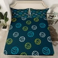 thumbnail image 2 of Feelyou Green Volleyball Print Bed Sheets, Ball Sports Lover King Sheets, Teens Kids Boys Girls Sheet Set, Ultra Soft Bedroom Decor, 4pcs, 2 of 7