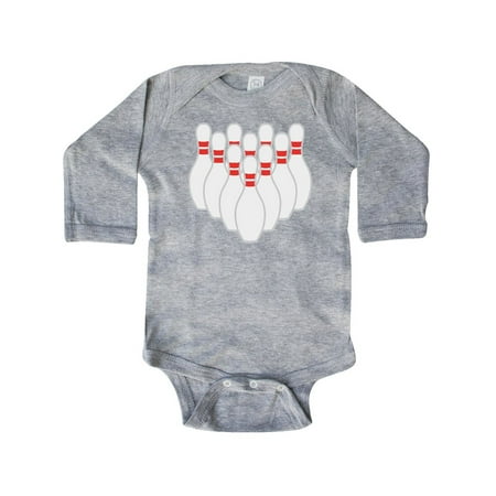 

Inktastic Ten Pins for Bowling Gift Baby Boy or Baby Girl Long Sleeve Bodysuit