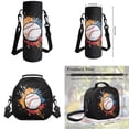 thumbnail image 7 of Uorisanigo Baseball Print School Backpack with Lunch Box Pencil Bag Pen Case Sports Bottle Cover, Set of 4, Large Capacity Travel Rucksack for Sports, Camping, Outdoor, 7 of 7