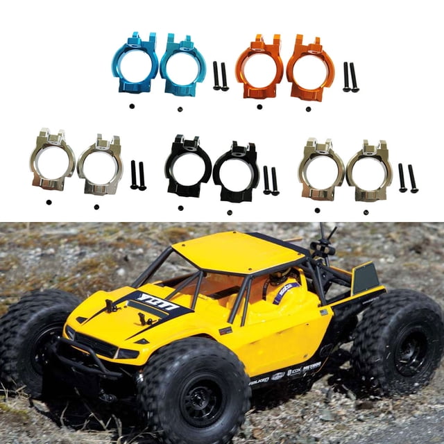 Ruiboury 2piece Aluminum Front C-Hub Caster Block For Axial 1/10 JR ROCK RACER 90026 Improve RC Car Blue 1Set