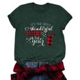thumbnail image 4 of zaveiop Christmas Buffalo Plaid Shirt Womens It's The Most Wonderful Time of The Year Shirt Merry Christmas Short Sleeve Shirt (Z-Dark Green, M), 4 of 5