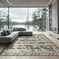 thumbnail image 2 of ODIKA 8'x10' Washable Area Rug Modern Minimalist With Geometric Two Tone Stripes Herringbone Flowing Dynamic for King Size Bedroom Under Bed, Master Suite, Non-Shedding, Easy Care, 2 of 7