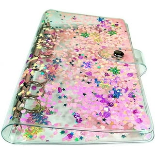 U Style Glitter 3 Ring Paper Binder, 1 Inch, Mess-Proof, Pink, 3005