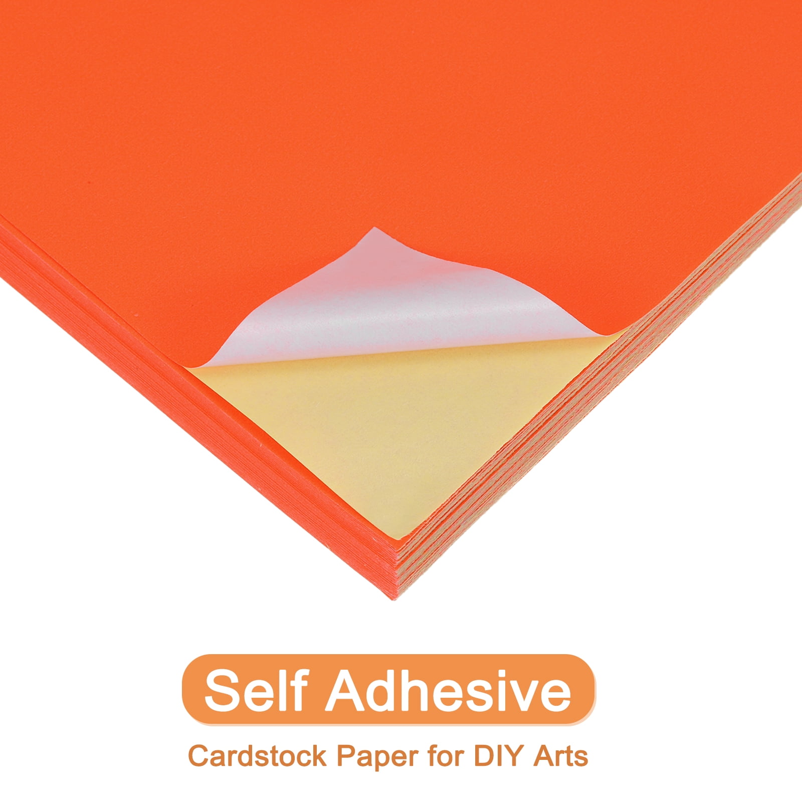 Uxcell 50 Sheets 7.87" x 11.81" Colored Sticker Paper Printable 250gsm Dark Orange