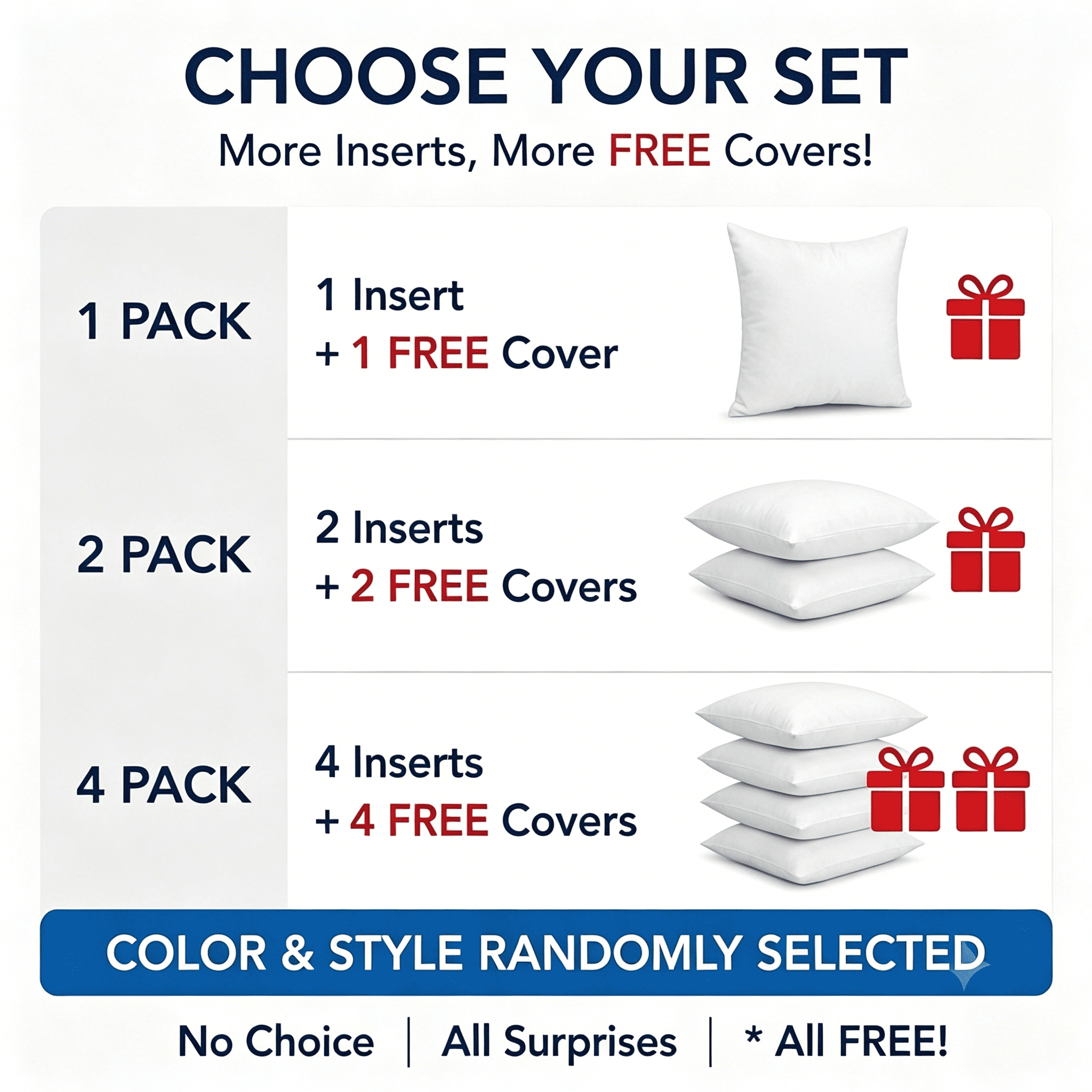Phantoscope Set of 4 22 x 22 Decorative Throw Pillow Inserts, Soft Fluffy Cushion Fillers for Couch, Sofa & Bed, Includes 4 Bonus Decorative Pillow Covers