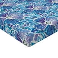 thumbnail image 4 of Ambesonne Hibiscus Fitted Sheet, Simple Exotic Pattern Art, California King, Pale Lavender Sea Blue, 4 of 5