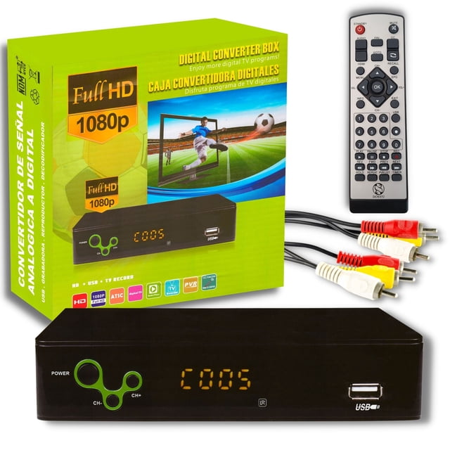 Decodificador digital para televisión, convertidor TV a canales digitales de alta definición 1080p TV FULL HD señal digital HDMI DOSYU DY-ATC-02