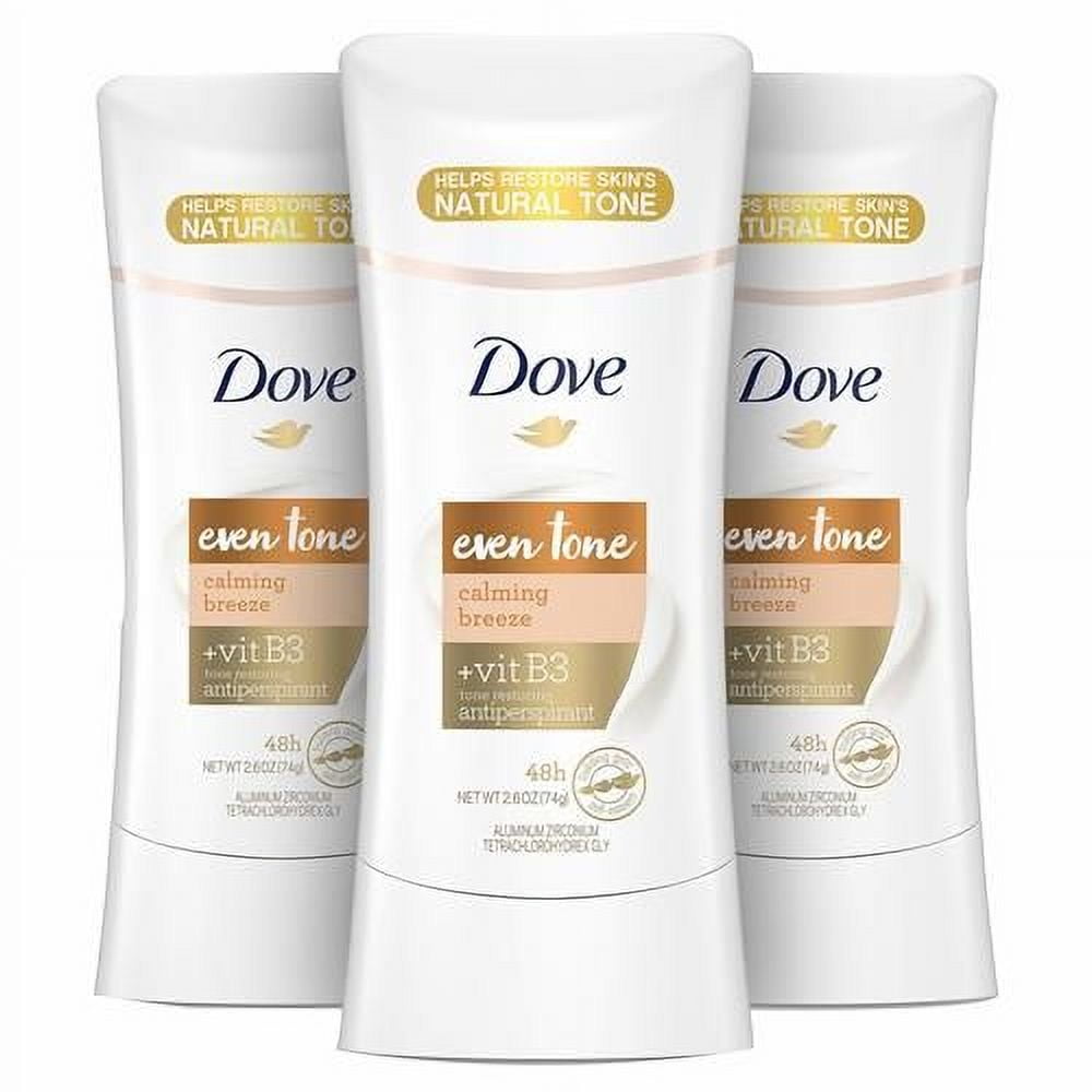 Dove Even Tone Antiperspirant Deodorant Stick Apple Blossom & Mango Butter 3 Count For Uneven Skin Tone 2.6 Oz Packaging May Vary