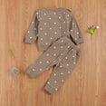thumbnail image 4 of Infant Baby Girl Fall Winter Outfit Long Sleeve Ruffle Dots Sweatshirt and Pants Sweatsuit Tracksuit 2PCS Clothes Coffee 3-6 Months, 4 of 8