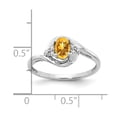 thumbnail image 3 of 14K White Gold Ring Band with Stones (11) November Citrine Oval Yellow Diamond Round, Size 5, 3 of 5