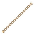 thumbnail image 3 of 18K Yellow Gold Plated Bronze Textured Oval Link Statement Bracelet Mother's Day Gift, 7.5", 3 of 6