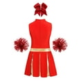 thumbnail image 3 of iixpin Cheer Leader Costume for Girls Sports Dress Outfit 6-16 Years Cheerleading Uniform Performance Dancewear B Red 6, 3 of 6