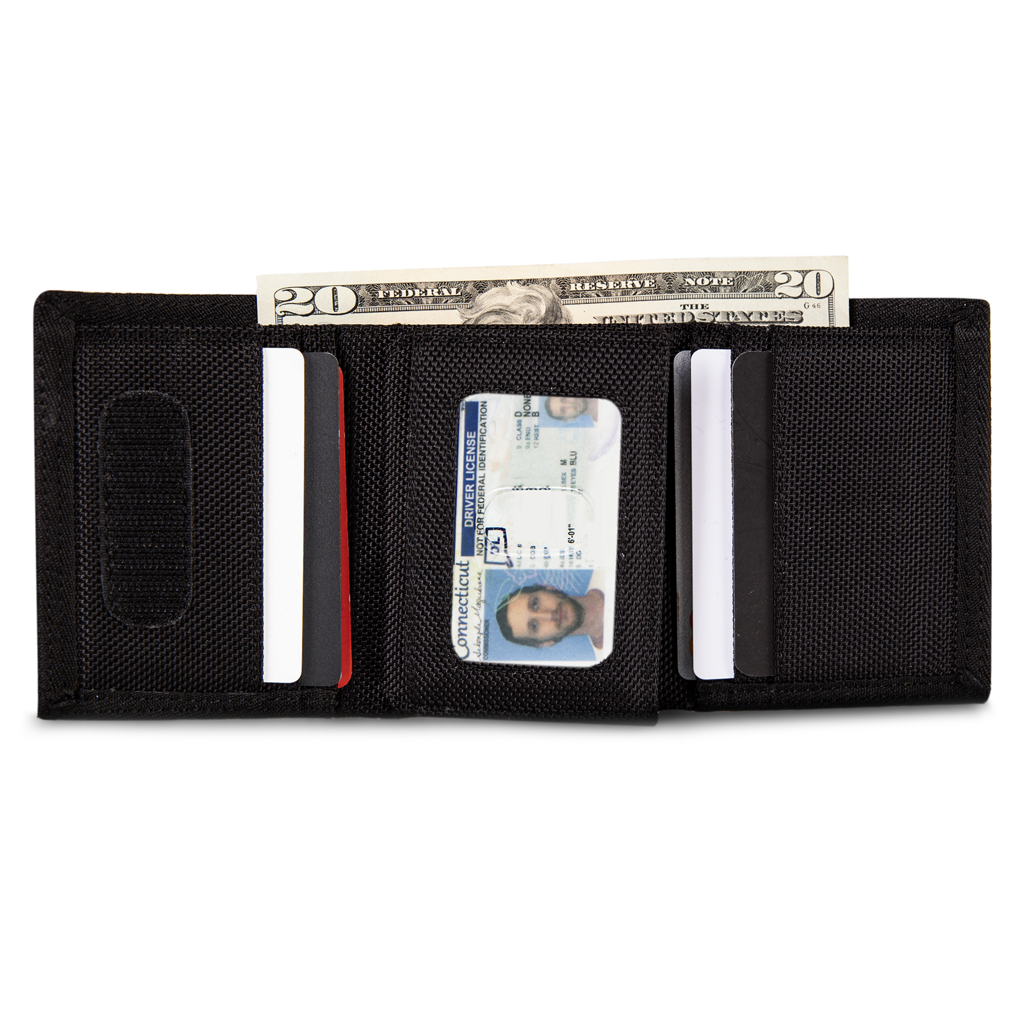 Reebok Nylon Trifold Wallet, Black photo 8