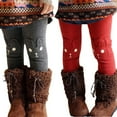 thumbnail image 2 of Girls Winter Warm Cotton Fleece Lined Leggings Kids Thick Thermal Pants Child, 2 of 3
