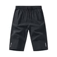 thumbnail image 3 of Men's Quick Dry Athletic Shorts Knee-Length Drawstring Waist Workout Shorts with Pockets for Gym Running Beach, 3 of 5