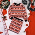 thumbnail image 2 of Zwiiyzr Kids Big Girls Christmas Dress Round Neck Long Sleeve Pullover Top + Mini Skirt 7-12 Years Set Red, 2 of 4