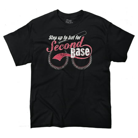 Breast Cancer Awareness Second Base Boobs Humor T-Shirt by Pray For A