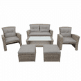 thumbnail image 3 of 6-Piece Outdoor Patio Furniture Set,Multi-Functional 32-inch Outdoor Fire Pit,All-Weather PE Rattan Seating Setand, 4 Cushions,Suitable for Patios, Gardens, and Backyards ,Gray., 3 of 9