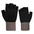 thumbnail image 3 of Dyfzdhu Fall Winter Knitted Woolen Mens Womens Half Finger Warm Gloves Solid Color Leaky Finger Gloves, 3 of 3