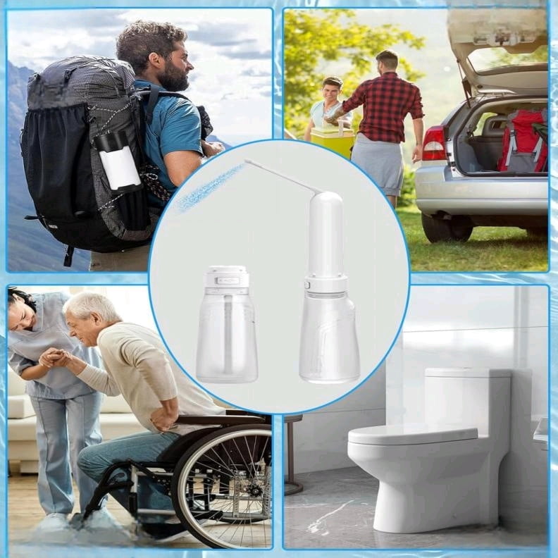 Portable Bidet for Travel with 400ml Bottle, Rechargeable Electric Travel Bidet with 3 Pressure Modes, Waterproof Handheld Bidet Sprayer for Women Men Baby Cleaning