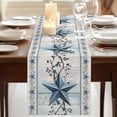 thumbnail image 3 of Table Runners 108 Inches Long Dress Scarves, Texas Star Blue Farmhouse Coffee/Dining/Kitchen Table Runner for Living Room, Farmhouse Country Branches Wooden Grain 13x108 Inch, 3 of 9