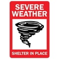 thumbnail image 1 of SignMission OS-NS-A-1218-25540 Covid-19 Notice Sign - Severe Weather Shelter In Place, 1 of 1