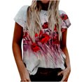 thumbnail image 1 of Blusa superior de camiseta de manga corta con estampado digital de cuello redondo casual de moda para mujer Pompotops hkajfhjk469866, 1 of 5