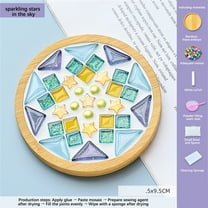 WKSCLPAI Diamond Painting Coasters, Wooden Insulating Cup Mats, Handmade Self-made Coasters with Colorful Glitter Patches, Create it in Your Favorite Style!