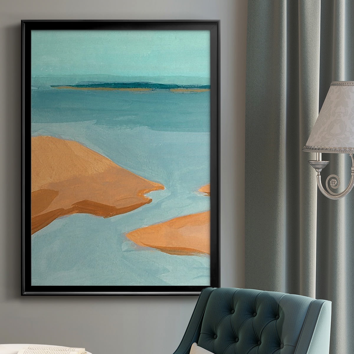 Out on the Sandbar IV Premium Framed Print, in Gold, Black, or Silver - Ready to Hang