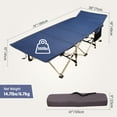 thumbnail image 2 of RedSwing Folding Camping Cots for Adults Heavy Duty, 28''-33'' Wide Sturdy Portable Sleeping Cot for Camp Office Use, Blue/Gray/, 2 of 8