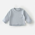 thumbnail image 2 of Baby Girls Fashion Tops with Pocket Blue Long Sleeve T-Shirt Kids Crewneck T-Shirts Fall Clothes Girls Size 6-9 Months Shirts, 2 of 3