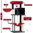 thumbnail image 2 of Cat Tree, Cat Tower for Indoor Cats, 43.3 inch Gothic Cat Tree Tower with Sturdy Steel Tube, Hammock, Cat Condo for Small Cats and Kittens, Scratching Post, Black and red, 2 of 14