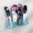 thumbnail image 2 of mDesign Metal Cabinet/Wall Mount Hair Care Styling Tool Storage Basket - Teal, 2 of 6