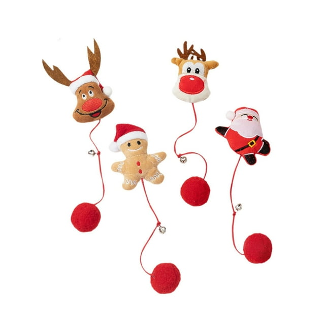 Juguete suave para gatos Yinane 4 piezas navideño para limpiar dientes interactivo