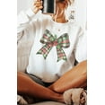 thumbnail image 5 of Casual Long Sleeve Round Neck Sweatshirt with Classic Christmas Plaid Design | [ZhiHiMeRi] | (US 8-10)M, 5 of 9