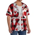 thumbnail image 2 of Sikiie Buffalo Plaid Love And Gnome Men's Wrinkle Free Untucked Cuban Shirt Business Casual Button Down Shirts Short Sleeve ShirtSmall, 2 of 5