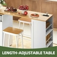 thumbnail image 2 of Uforic Extendable Kitchen Island with Power Outlets & 2 Stools, Kitchen Island Cart with Trash Storage Compartment, White, 2 of 8