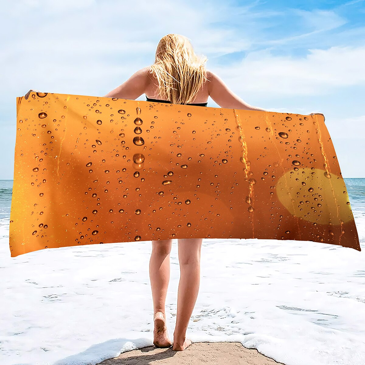 Raindrops on glass Beach Towel Oversized Sand Free Quick Dry Towel