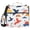 Bird Silhouette and Clouds, variant on 3 Ring Zipper Binder with Shoulder Strap Waterproof Trapper Keeper 2 Inch D-Ring 500 Sheets Capacity Hand Drawn Cute Cat