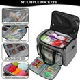 thumbnail image 3 of Bolsa de mano para tejer, bolsa de viaje para tejer, bolsa de almacenamiento para lanas con divisor interior extraíble para agujas de tejer, hilo, suministros de ganchillo, 3 of 5