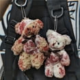 thumbnail image 4 of Llavero punk con diseño de osito de peluche sangriento de Halloween, con diseño de animal herido, para muñecas, anillos, colgantes, moda creativa, accesorios de joyería, regalo personalizado, 4 of 5