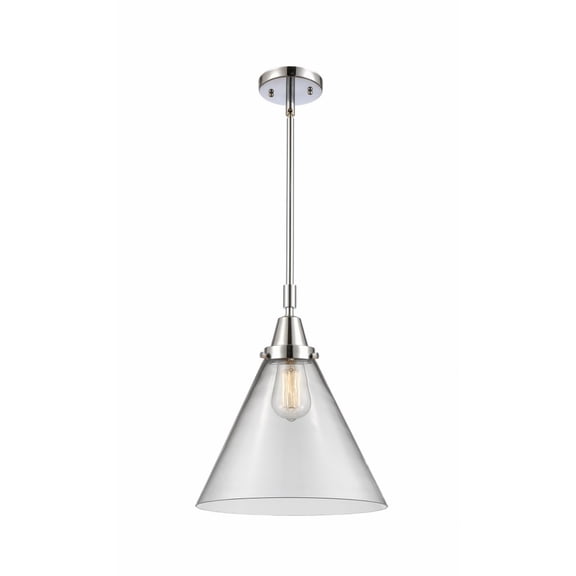 447-1S-PC-G42-L Innovations Lighting Cone - 1 Light Stem Hung Mini Pendant In Industrial Style-17.13 Inches Tall and 12 Inches Wide-Polished Chrome